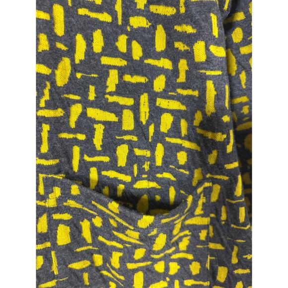 Ali Miles Top Small PETITE Gray Chartreuse Abstract Cowl Turtleneck Patch Pocket - Picture 8 of 10